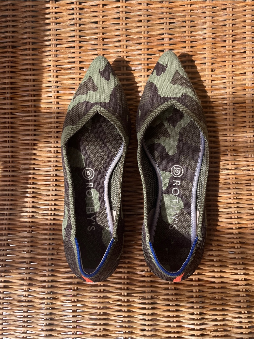 Rothy's The Point Women's Camouflage Flats - Olive Green